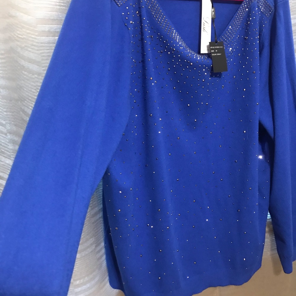 NWT blue sparkly sweater plus size